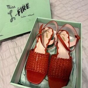 Miss L-Fire Red Woven Sandal Heels [BRAND NEW] — Size 40